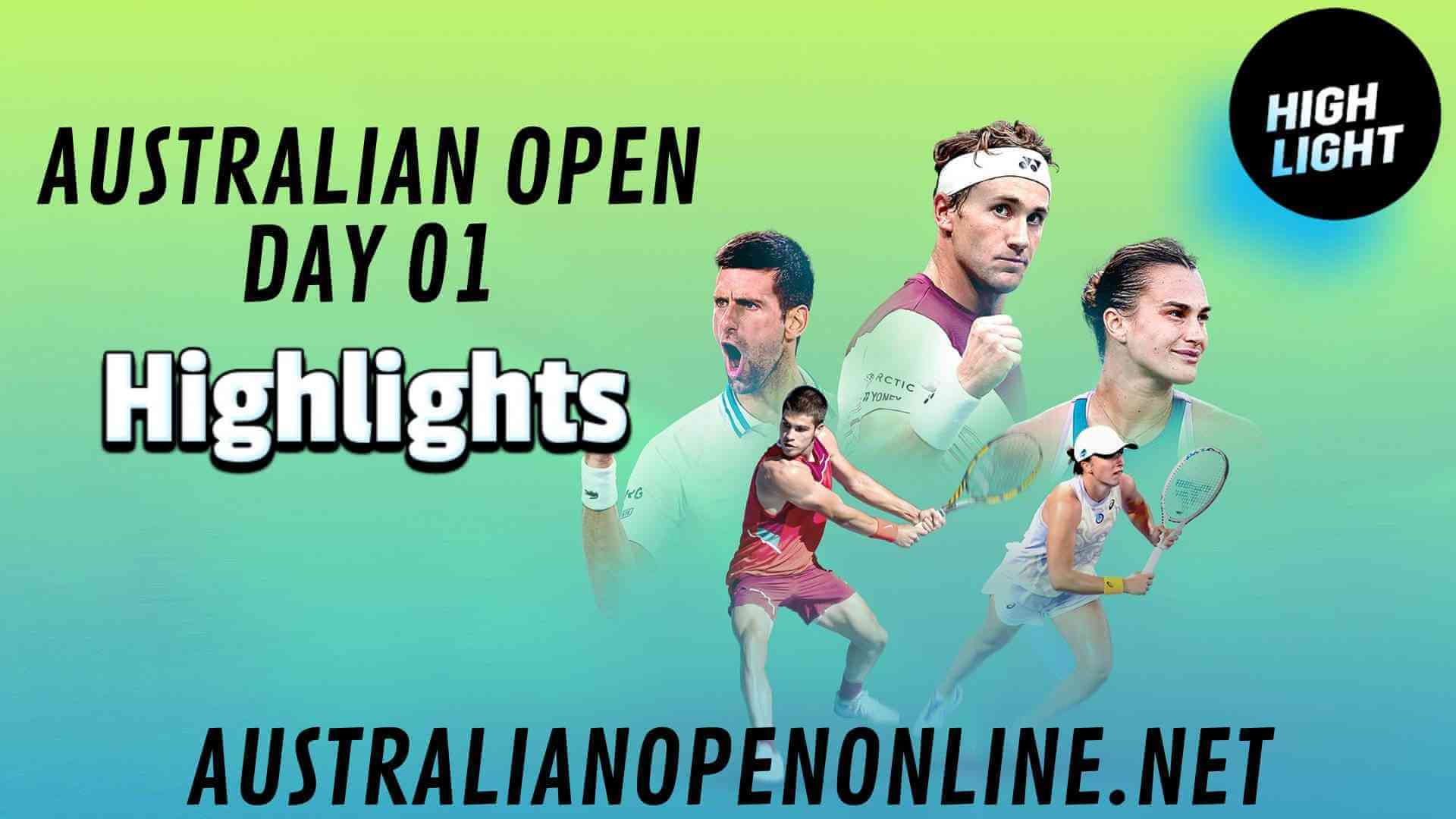Australian Open Day 01 Highlights 2024