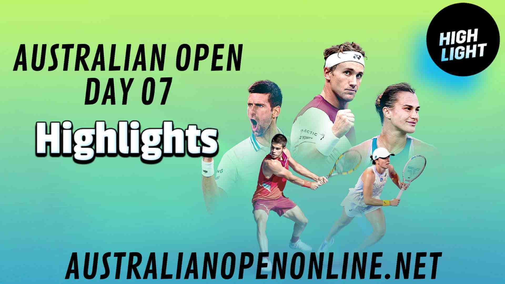 Australian Open Day 07 Highlights 2024