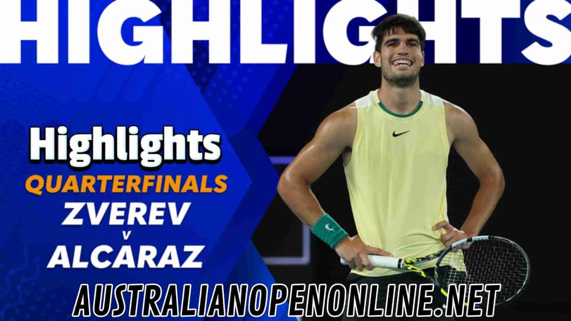 Zverev Vs Alcaraz QF Highlights 2024