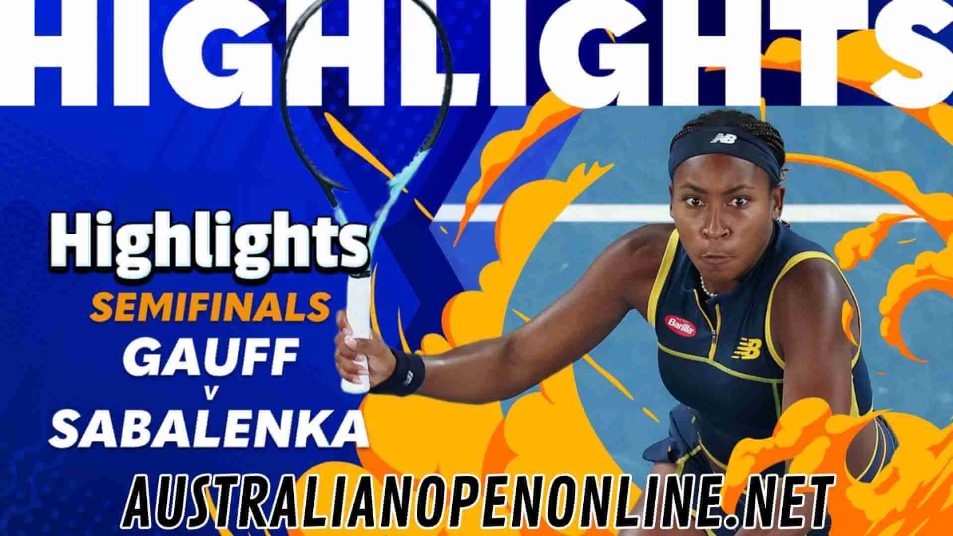 Gauff Vs Sabalenka SF Highlights 2024